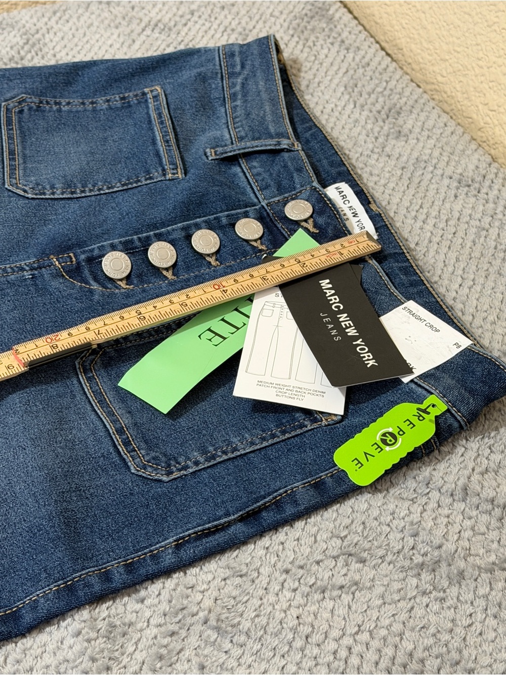Marc New York Wide-Leg High-Rise Jeans in Dark Blue - Picture 5 of 13